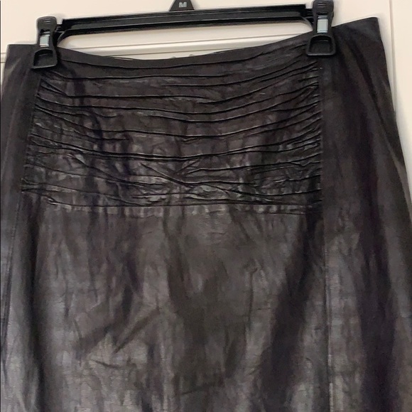 Rozae Nichols Leather Pencil Skirt Silk - Picture 5 of 10